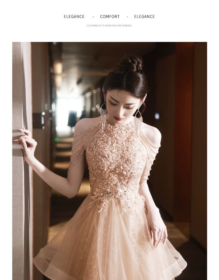 Sleeveless Sheer Ruffle A-Line Evening Gown