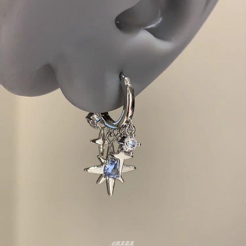 Star Huggie Rhinestone Earring Drop