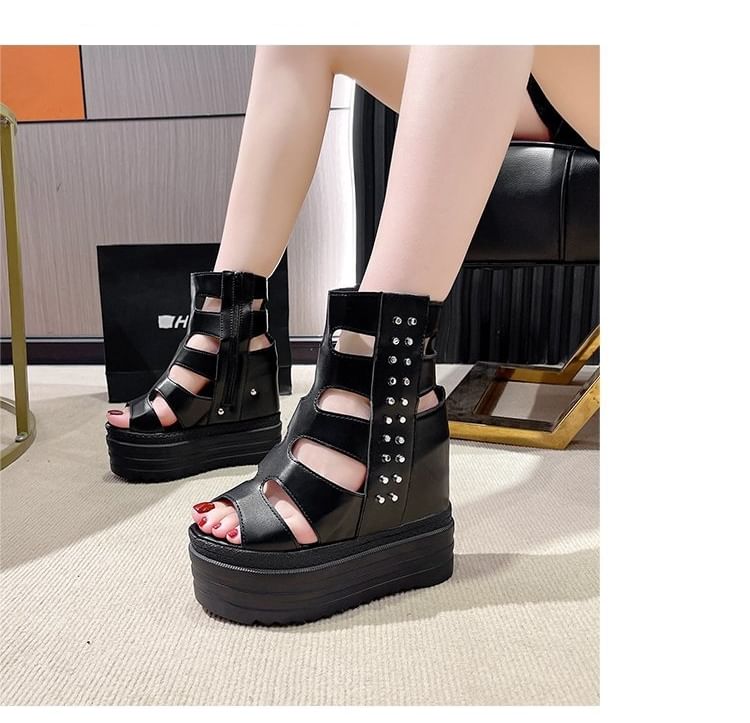 Gladiator Sandals Studded Platform