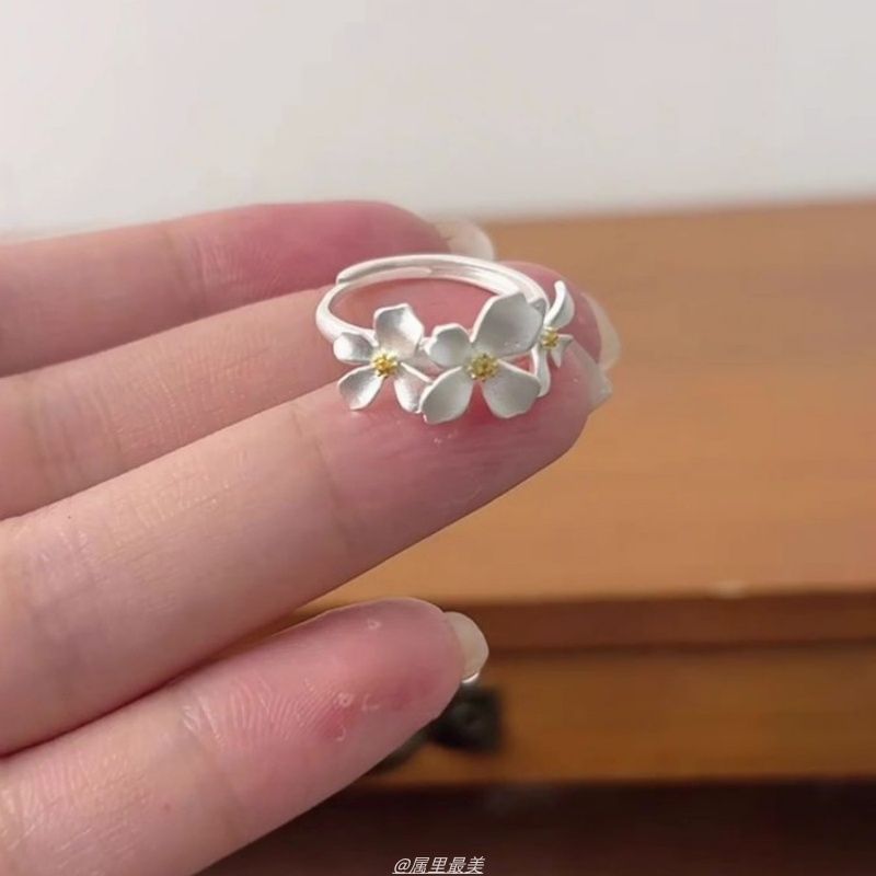 Alloy Ring Floral Open