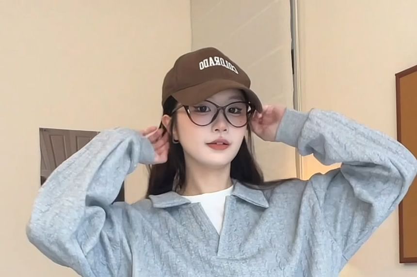 Two-Tone Collared Pullover with Mock Layered Look