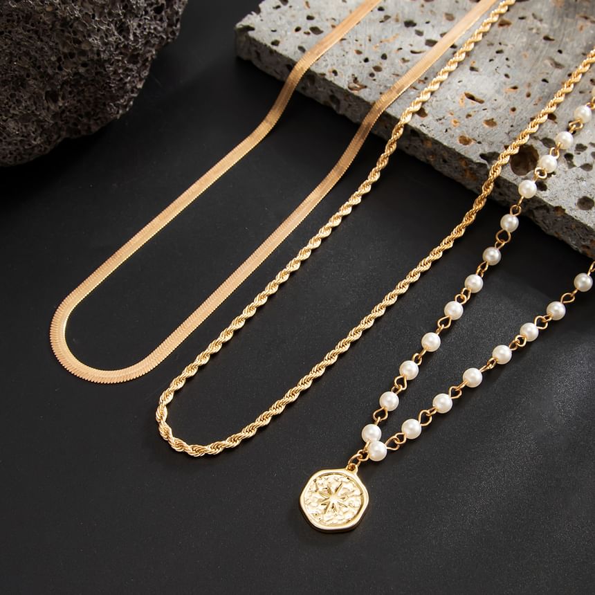 Set of 3: Alloy Chain Necklace