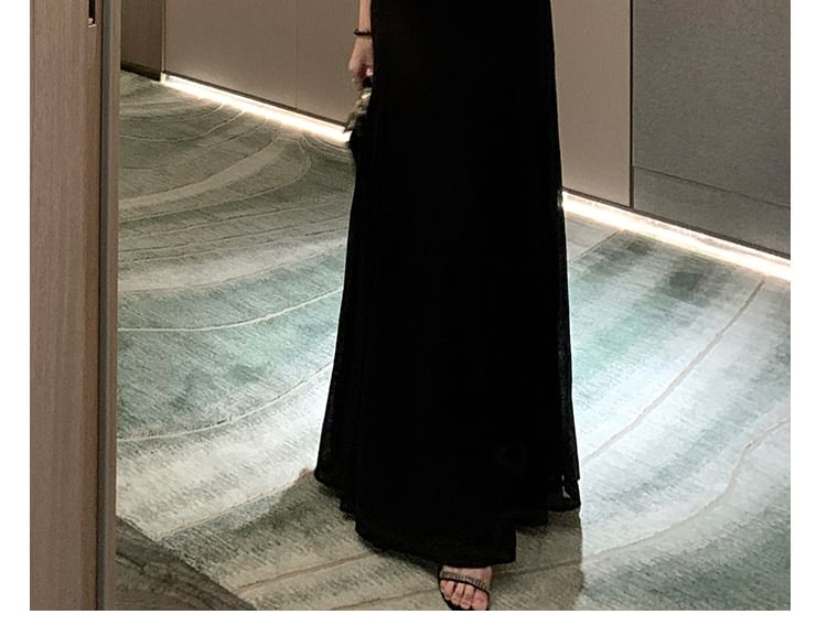 Off-Shoulder Two Tone Ruched A-Line Evening Dress