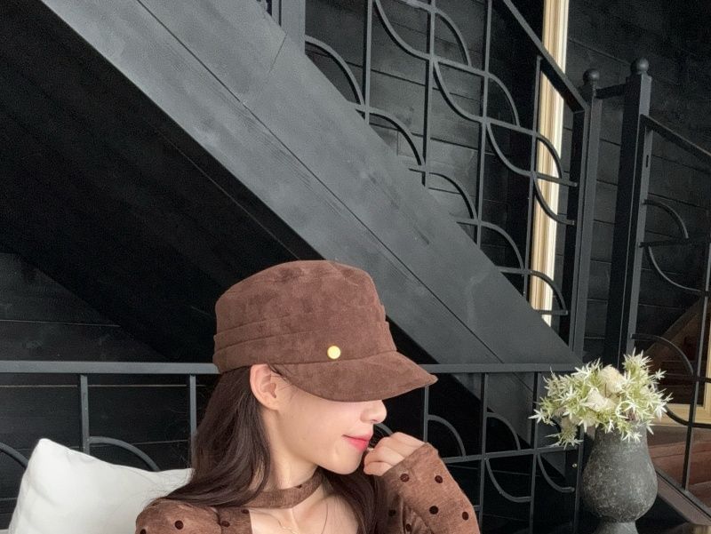 Polka Dot V-Neck Tie-Front Slim Top