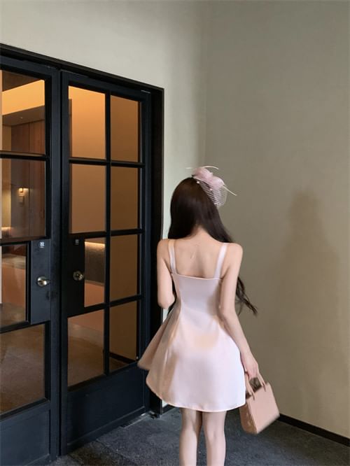 Sleeveless Plain Mini A-Line Evening Dress