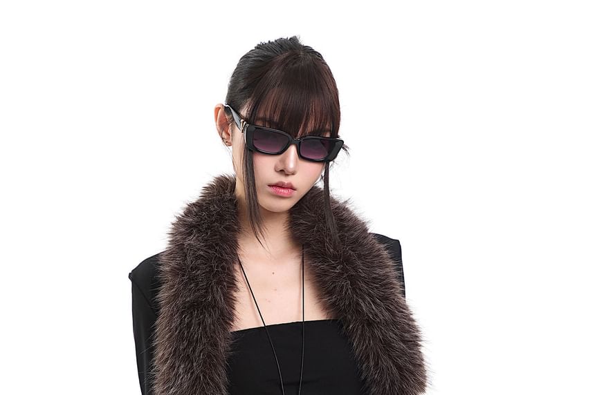 Fluffy-Trim Shrug Set with Tube Top