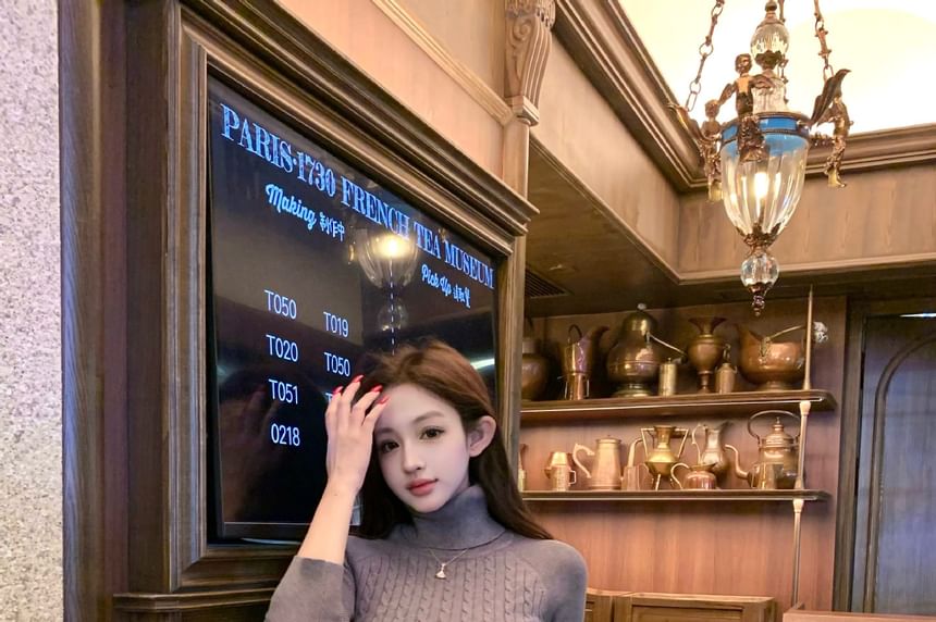 Turtleneck Cable Knit Sweater