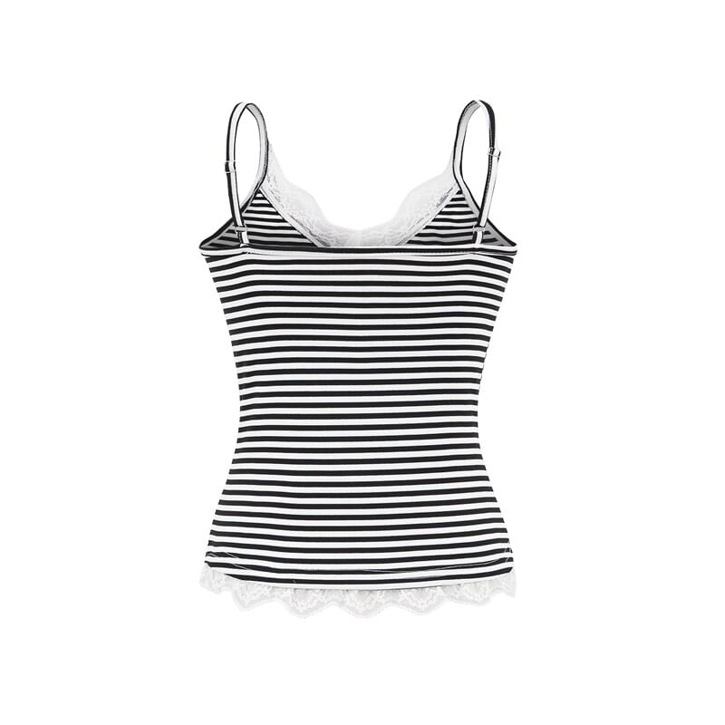 Spaghetti Strap V-Neck Striped Camisole Top