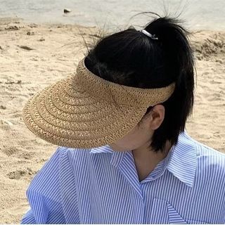 Plain Straw Sun Visor