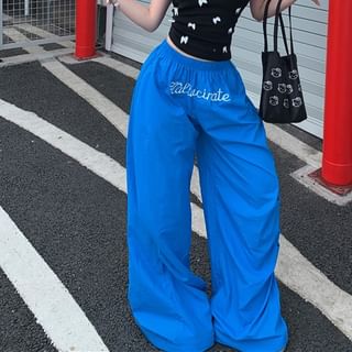 Bow Cami Top / Elastic Waist Plain Wide Leg Pants