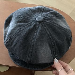 Washed Distressed Denim Newsboy Cap