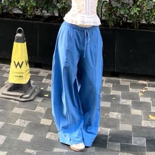 Lace Panel Ruffle Hem Corset Cami Top and Baggy Pants