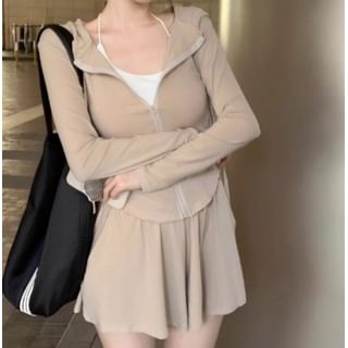 Coordinating Zip Hoodie and High-Rise Shorts Set