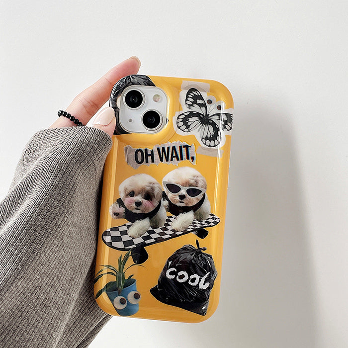 Coque iPhone avec chiot patineur