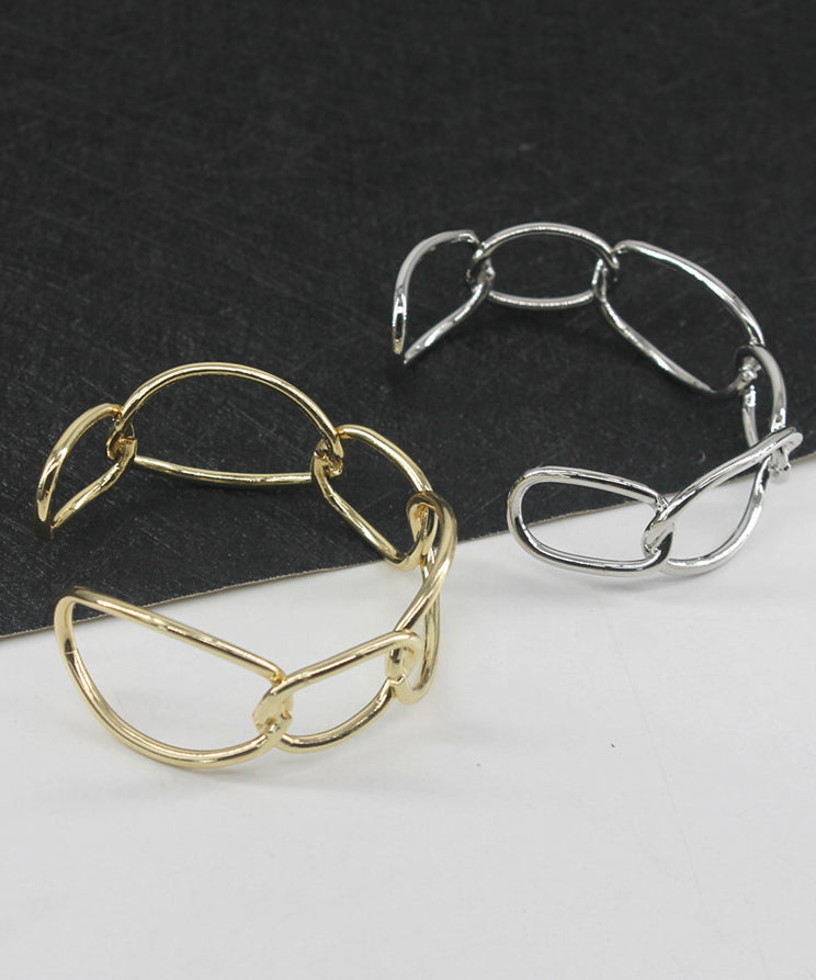 Out Cuff Open Chain Metal Gold Style Hollow