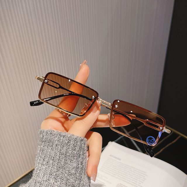 Rectangle Alloy Sunglasses