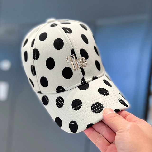 Polka Dot Lettering Embroidered Baseball Cap