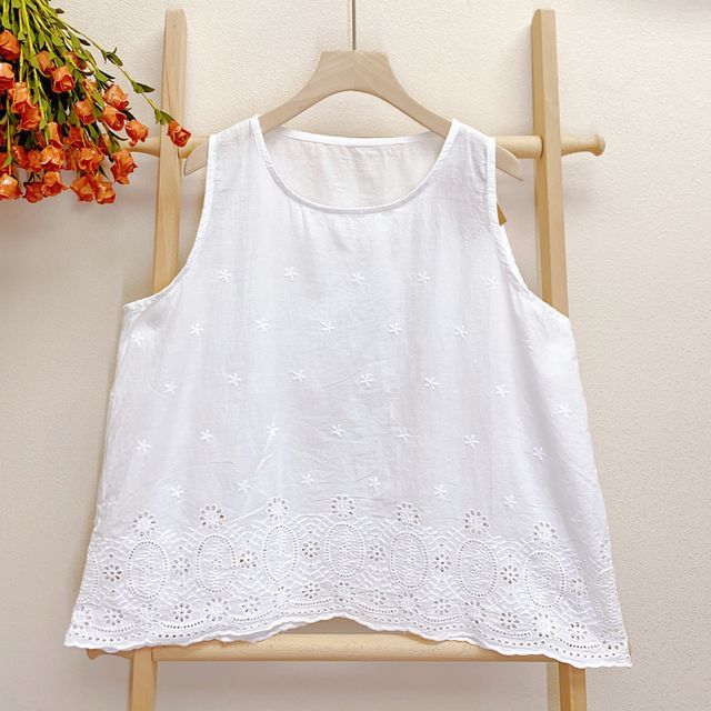 Lace-Trim Tunic Blouse