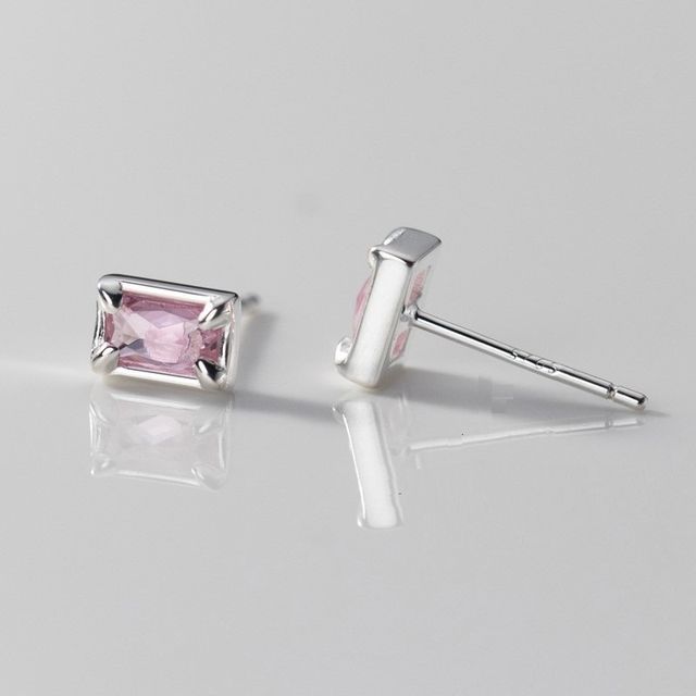 Rectangle Rhinestone Sterling Silver Earring