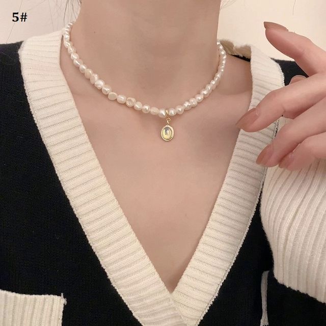 Faux Pearl Alloy Necklace