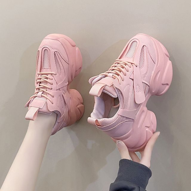 Plain Platform Sneakers