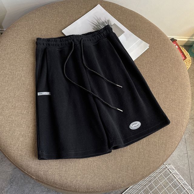 Drawstring Waist Lettering Shorts