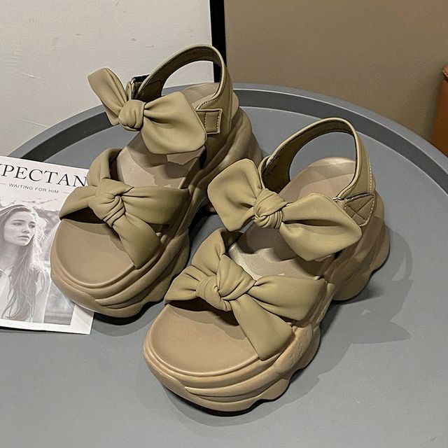 Bow Platform Sandals