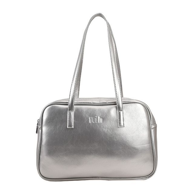 Plain Faux Leather Carryall Bag