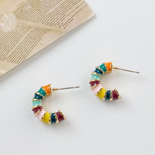 Glaze Alloy Open Hoop Earring / Hoop Earring (various designs)