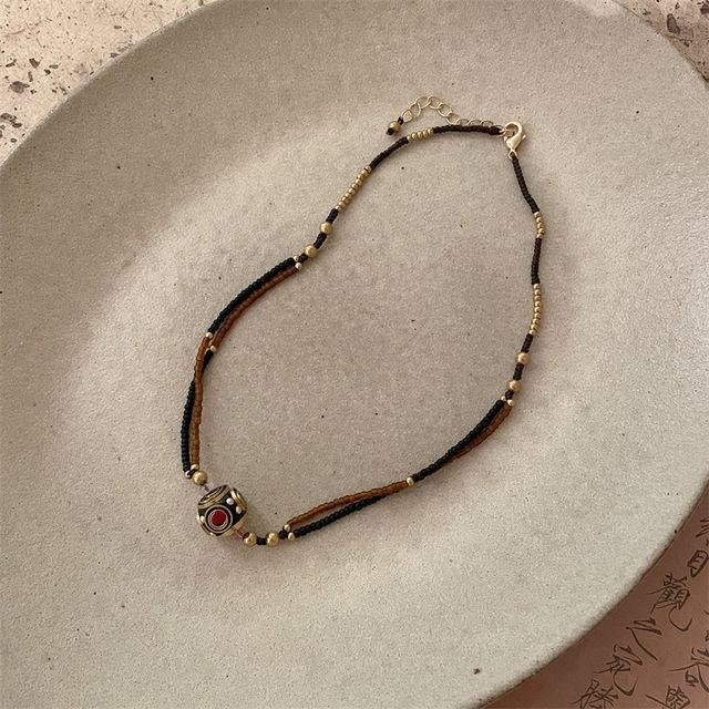 Bead Pendant Cord Choker / Bracelet
