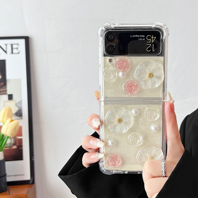 Floral Faux Pearl Phone Case