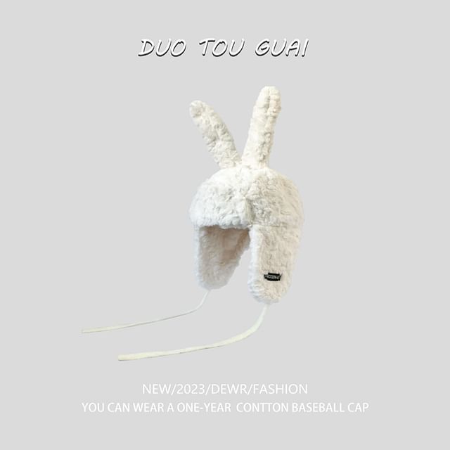 Rabbit Ear Chenille Trapper Hat