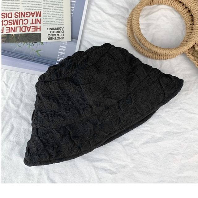 Shirred Plain Bucket Hat
