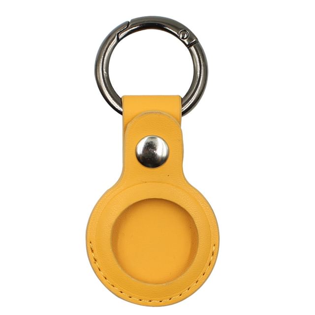 Keyring Faux AirTag Holder Leather