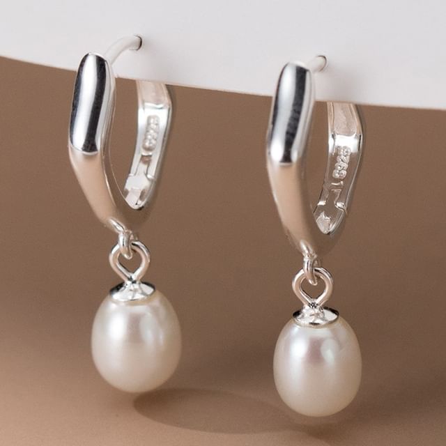 Faux Pearl Hoop Earring