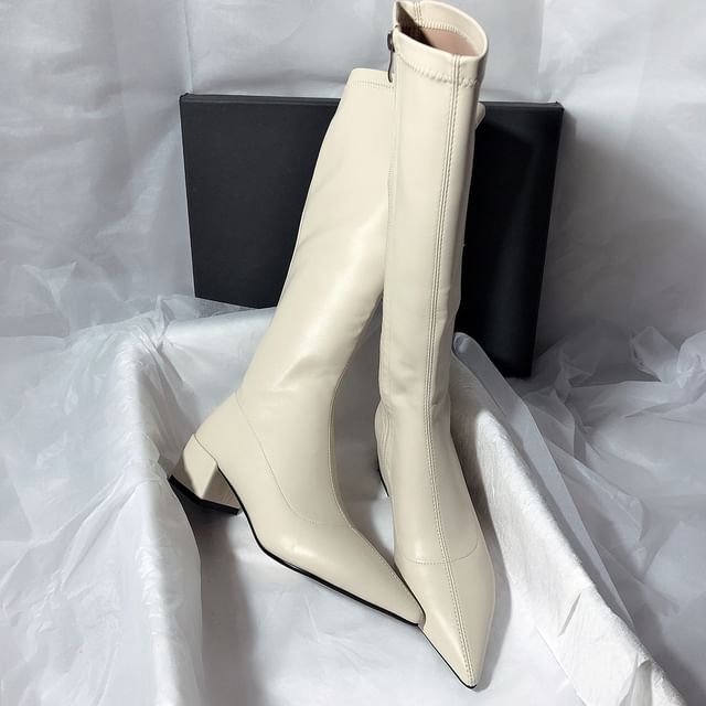 Pointed Toe Knee High Boots