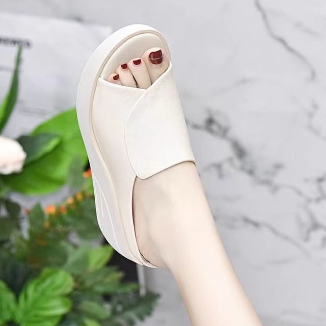 Platform Wedge Slide Sandals