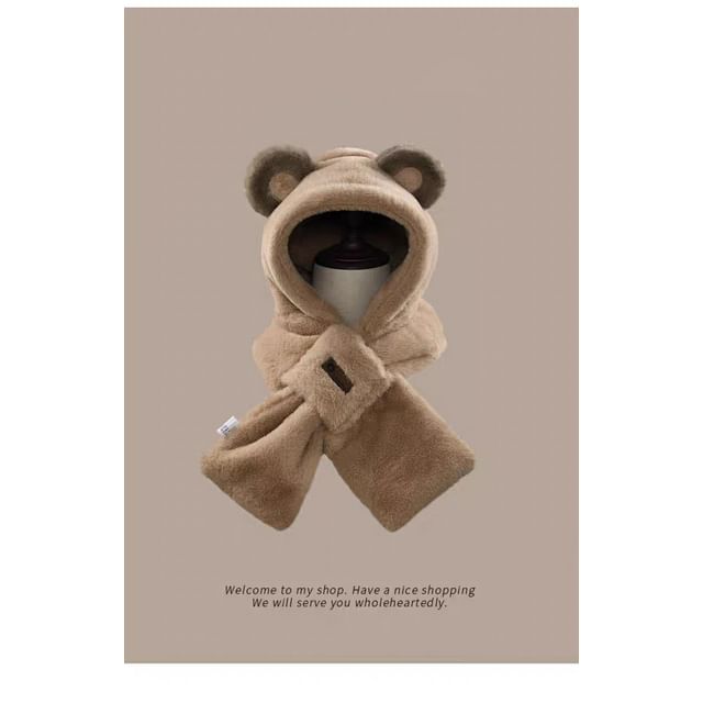 Bear Ear Scarfed Trapper Hat