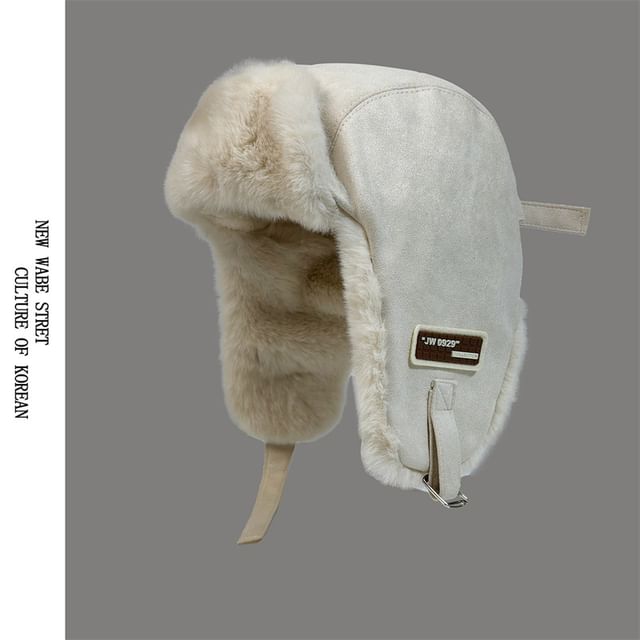 Suede Trapper Fleece-Lined Hat Faux