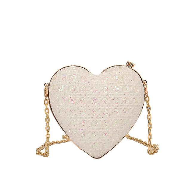 Rhinestone Heart Crossbody Bag