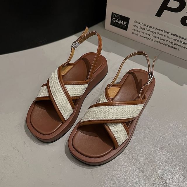 Cross Strap Platform Sandals