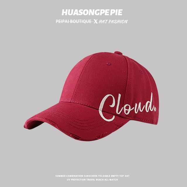 Lettering Print Baseball Cap