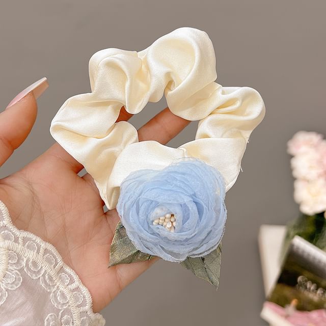 Floral Fabric Scrunchie