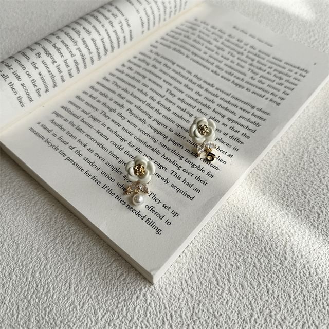 Drop Faux Earring Alloy Pearl Floral