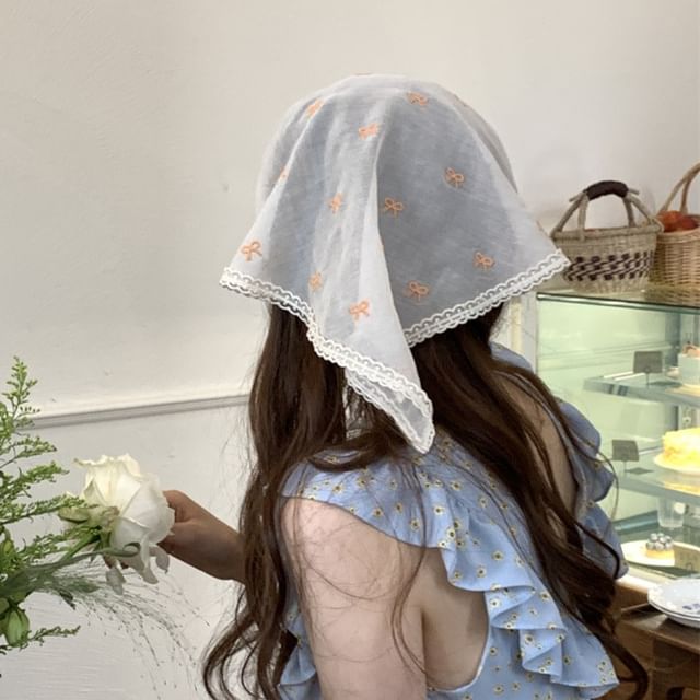 Designs) Embroidered Triangle (Various Head Scarf Lace