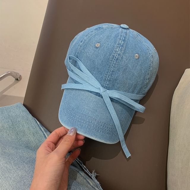 Bow Denim Baseball Cap