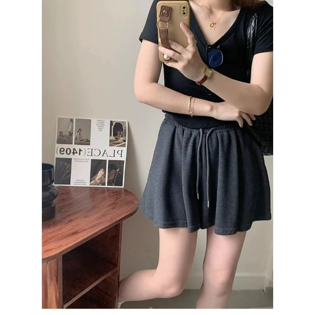 Skort Waist Plain High