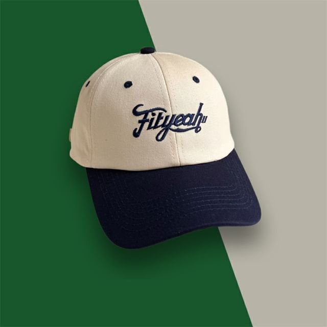 Lettering Cap Baseball Panel Embroidered