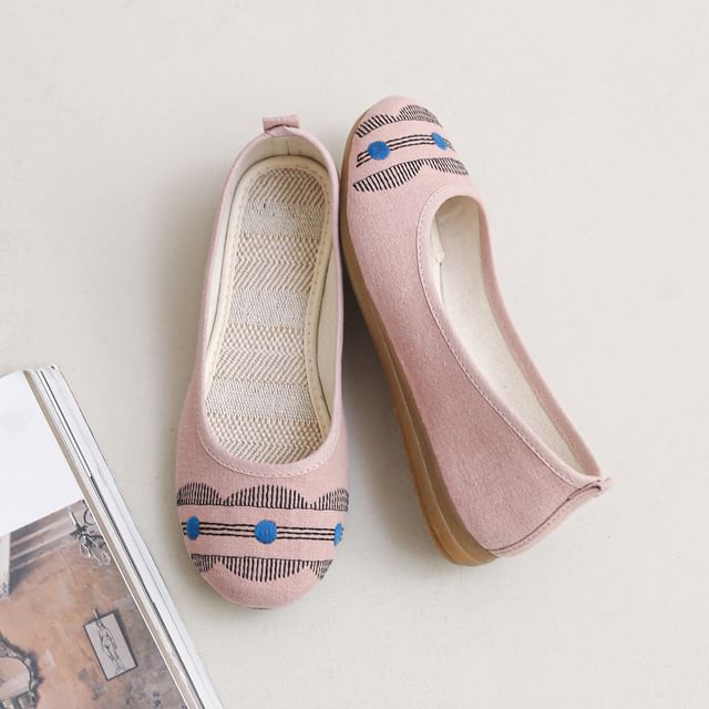 Flower Flats Embroidered
