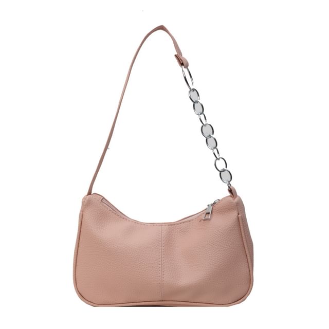 Chain Strap Faux Leather Shoulder Bag